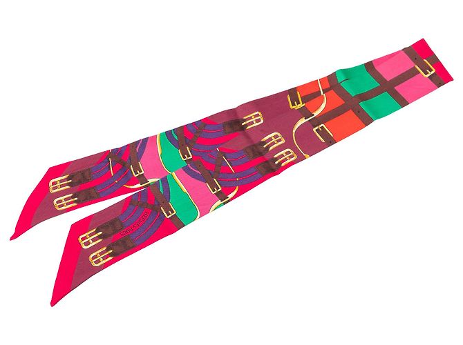 Sciarpa Twilly in seta Hermès Pink Mors a Jouets Rosa