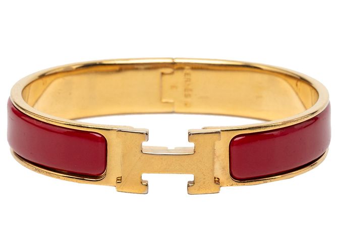 Pulsera Hermès Red Narrow Enamel Clic H PM Roja