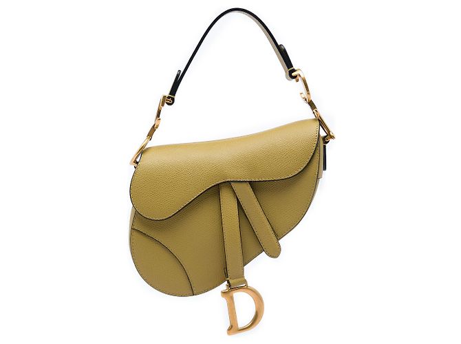 Bolsa Saddle em couro de bezerro de grão mini verde Dior Verde oliva