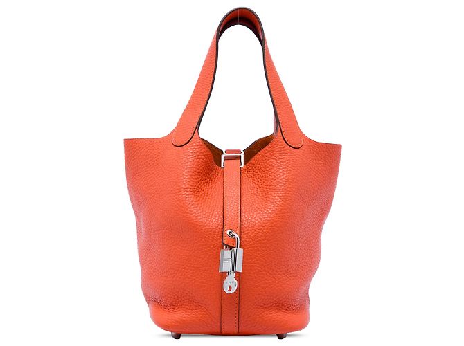 Hermès Orange Clemence Picotin Lock 18