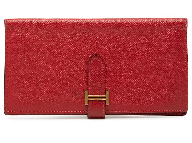 Hermès Red Epsom Bearn Wallet