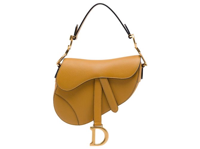 Borsa Saddle Dior in pelle di vitello granulata marrone Marrone chiaro