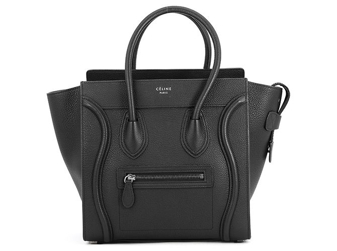 Luggage Céline Bolsa de couro preto Celine