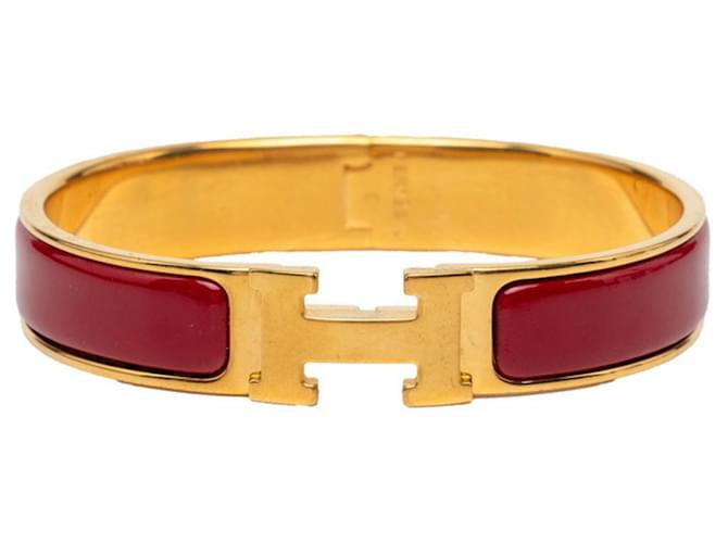 Hermès Hermes Click H PM Enamel Bracelet Red Golden 