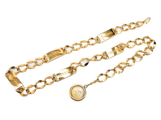 Cambon Cinturón de cadena Chanel chapado en oro Dorado