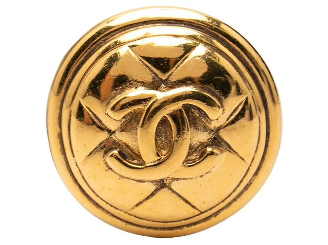 Timeless Broche redondo vintage Chanel Coco Mark Dorado