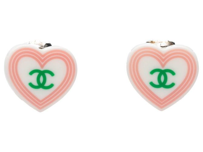 Pendientes Chanel Coco Mark Heart Blanco