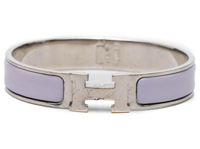 Hermès Pulseira Click H PM Hermes Prata Roxo