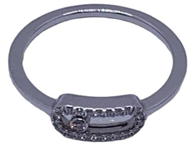 Anillo Messika Move Classic Diamantes Oro Blanco Plata