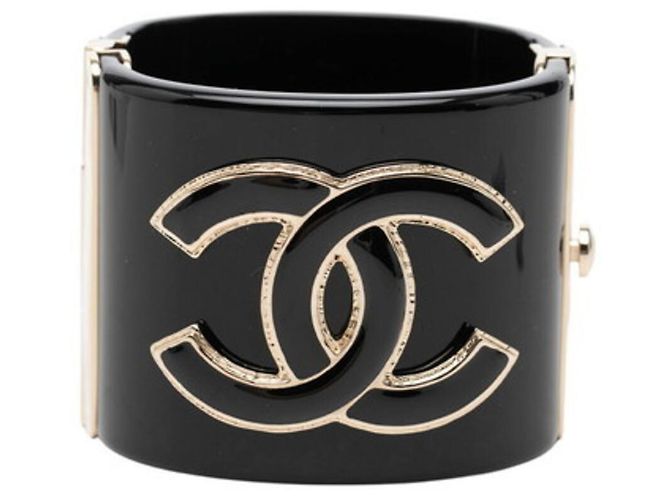 Pulseira com pingente Coco Mark Chanel Preto Dourado