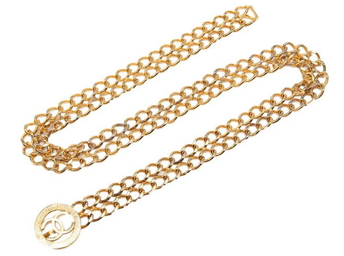 Cinturón de cadena Chanel Coco Mark Dorado