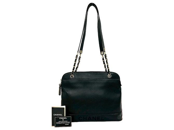 Borsa a tracolla in pelle con logo Chanel Classic Nero