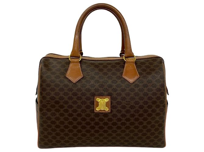 Céline Bolsa de mão em couro Macadam CELINE Marrom