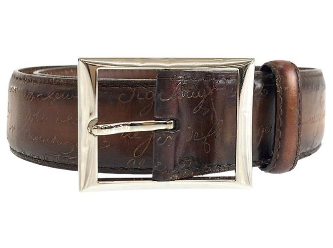 Berluti Calligraphy Ledergürtel Braun