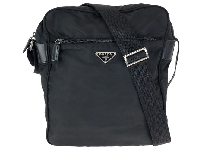 Bolsa de ombro em nylon Tessuto Prada Preto