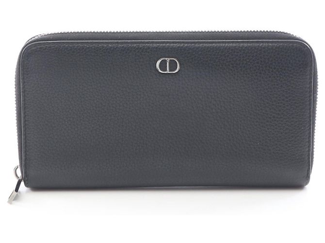 Christian Dior Dior CD Icon Leder-Langgeldbörse Schwarz
