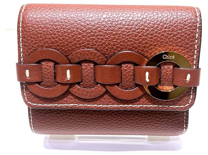 Chloé Cartera tríptico de cuero Chloe Daryl Castaño