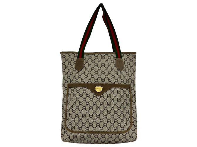 Bolsa Tote Gucci em couro e PVC Marrom