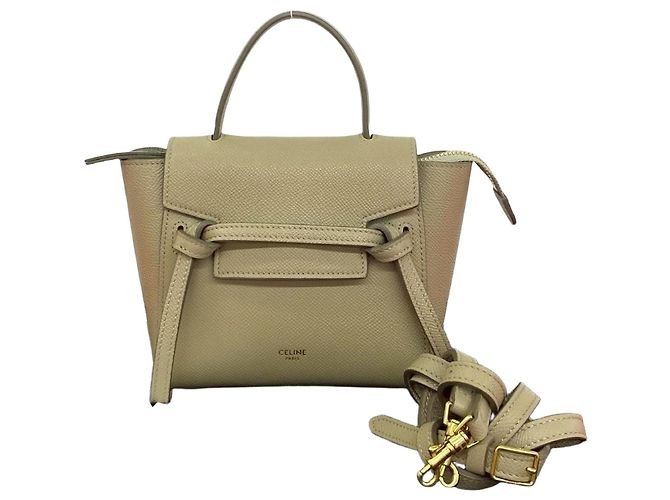 Céline CELINE Belt Bag Leder 2way Handtasche Braun Beige