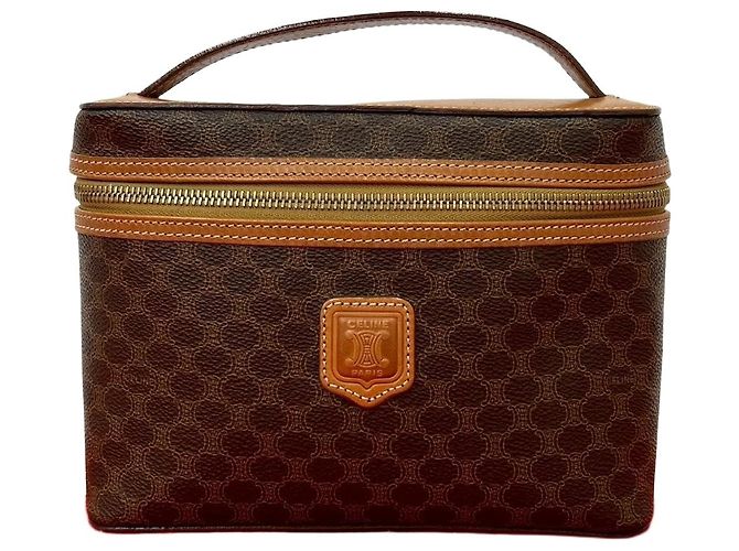 Céline Bolsa de mão Celine Macadam Triomphe em PVC e couro Metálico Bronze