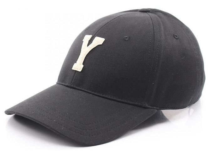Yves Saint Laurent Gorra de algodón Saint Laurent Paris Negro