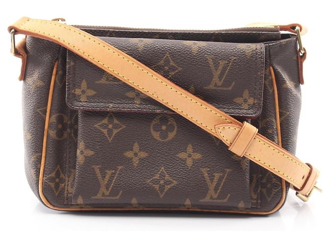 Borsa a tracolla Louis Vuitton Vivasite PM Monogram Coated Canvas Marrone