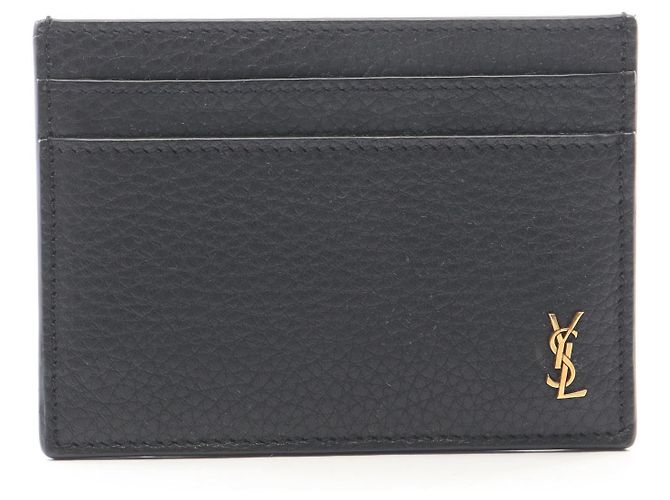 Yves Saint Laurent Portacarte in pelle Tiny Cassandra di Saint Laurent Paris Nero