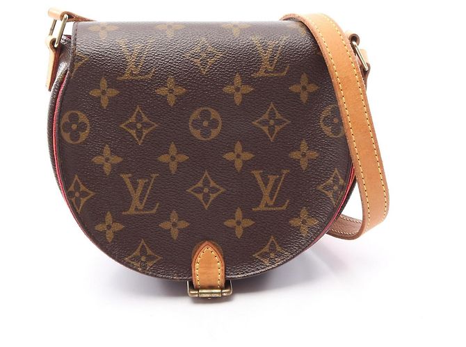 Bolsa de ombro Louis Vuitton Tambourin Monogram Marrom