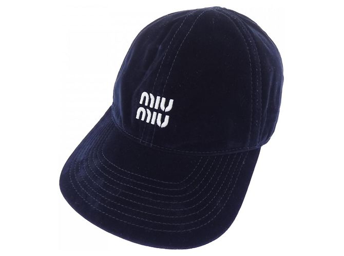 Cappellino in velluto Miu Miu Blu