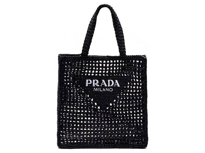 Prada Borsa tote all'uncinetto Nero
