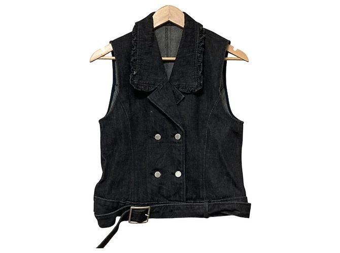 Autre Marque Denim-Weste PINK HOUSE Schwarz Grau