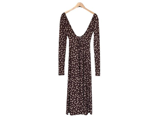 Autre Marque Robe Snidel Floweprint Marron
