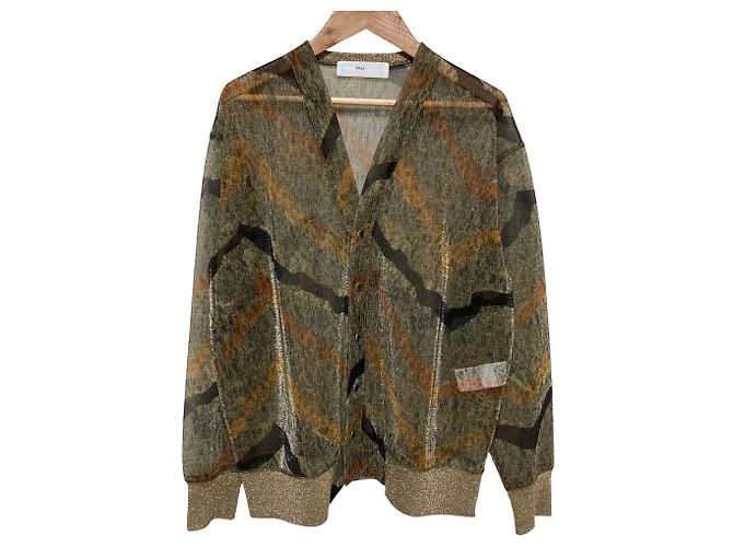 Autre Marque Jersey-Cardigan mit Lame-Print TOGA PULLA Grün Khaki