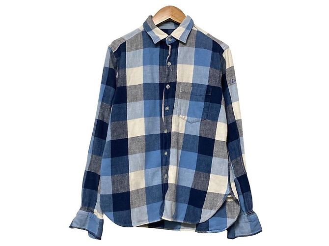Autre Marque Camicia in flanella FAT TITCH Check Selvedge Blu