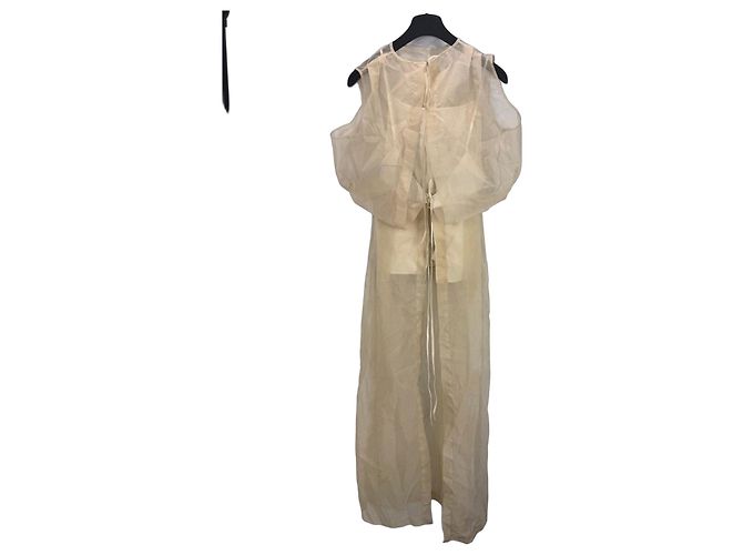 Autre Marque Uma Wang Top Largo de Organza - Beige