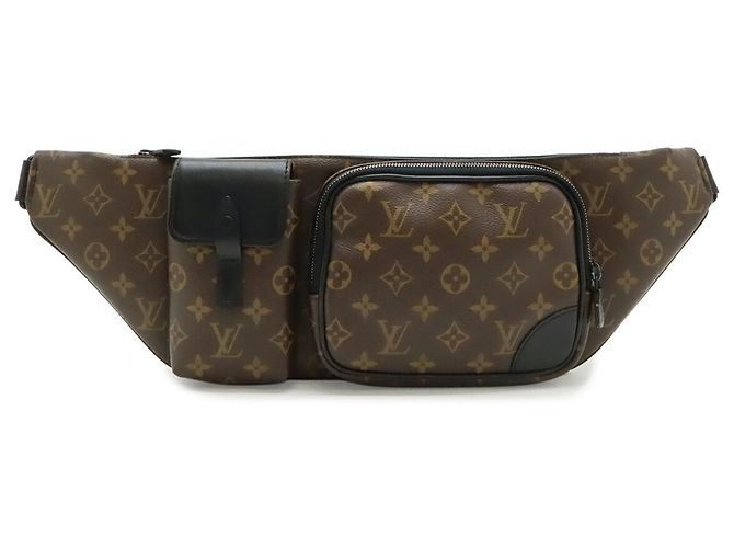 Pochette Louis Vuitton Monogram Macassar Christopher Marron Noir Monogramme