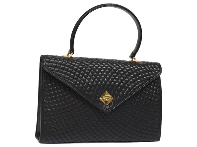 Bally Vintage Gestepptes Leder Schwarz