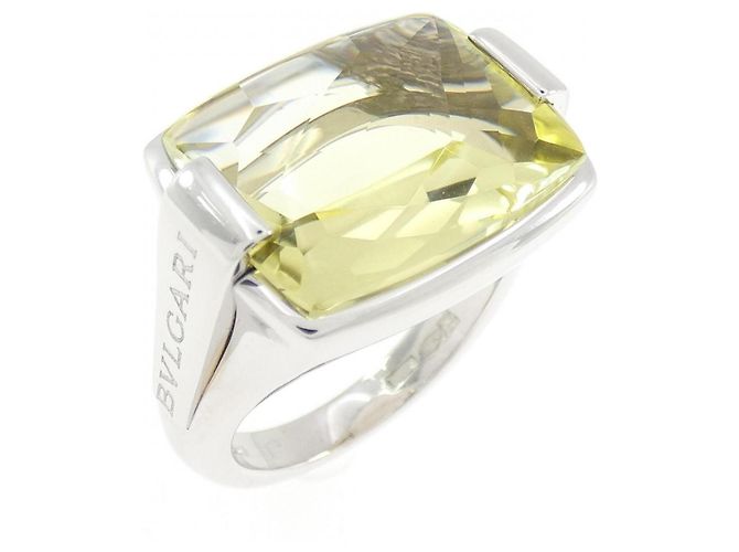 Bulgari Anel Bvlgari Allegra em ouro branco e quartzo Dourado