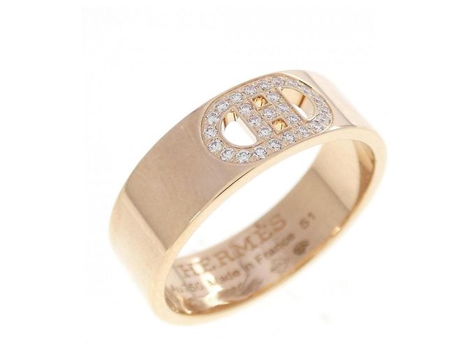 Ring Hermès Bague H d'Ancre Hermes Doré