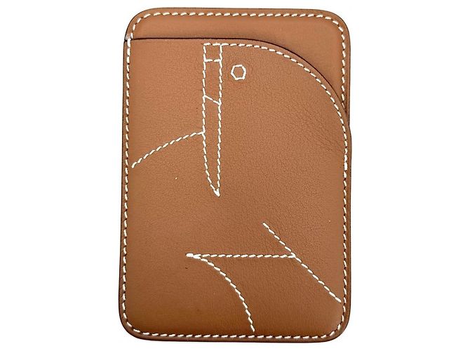 Hermès Hermes Brown Leather Card Case