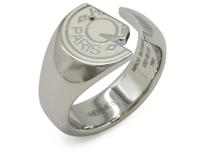 Ring Hermès Anello Clou de Selle Carousel Hermes Argento Crudo