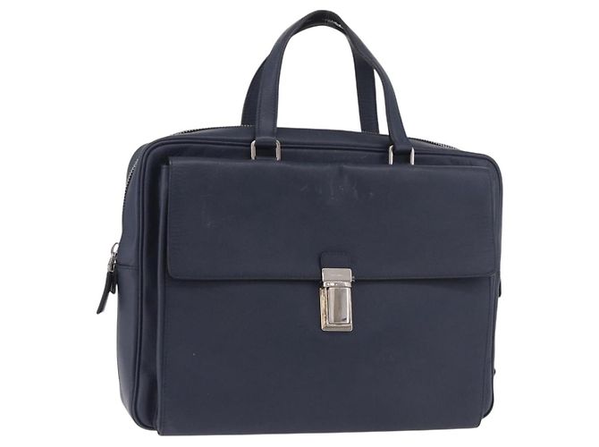 Prada Briefcase Leather Blue