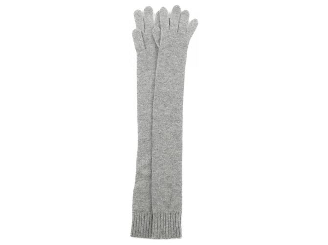Hermès Guantes largos de cachemira gris Hermes Castaño