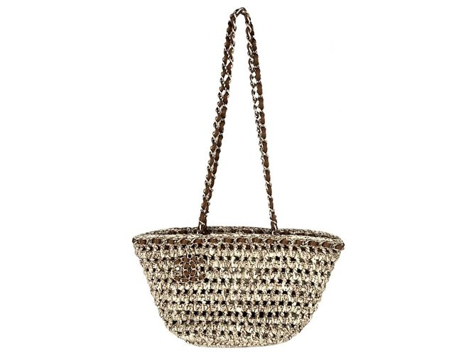 Borsa Tote a Spalla Chanel Beige e Marrone