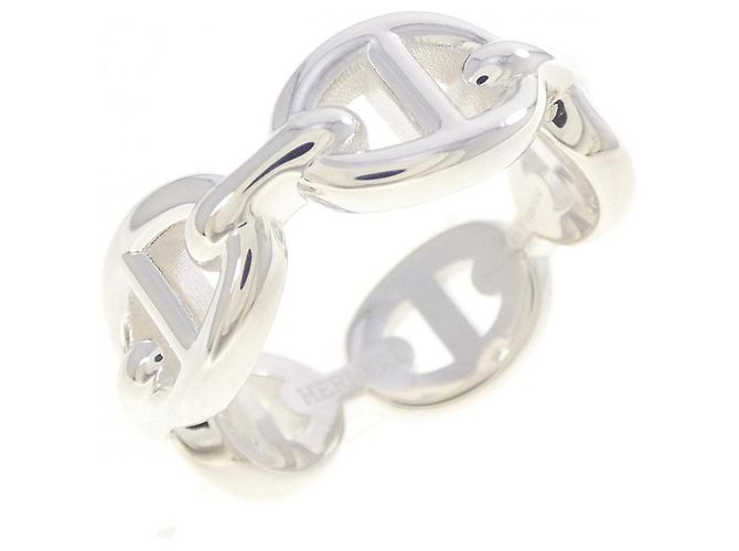 Hermès Hermes Chaine d'Ancre Enchainée Silver Ring Silvery 