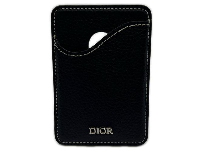 Christian Dior Black Leather Card Case