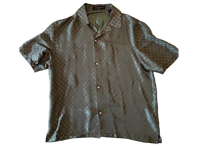 Camicia Louis Vuitton Monogram Fishnet Verde 