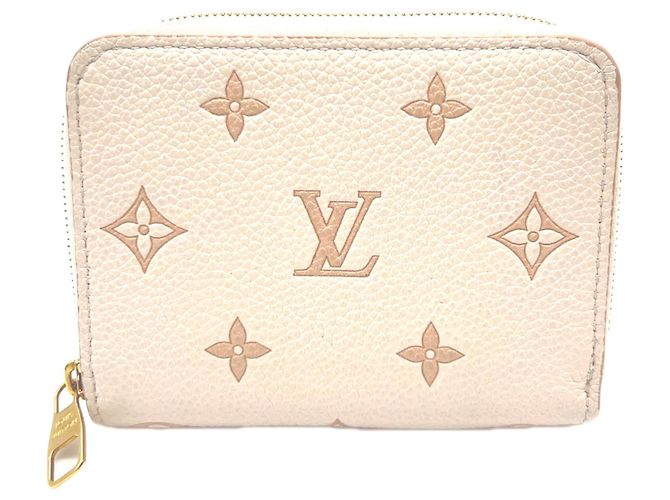 Louis Vuitton Monogram Empreinte Zippy Münzbeutel Beige