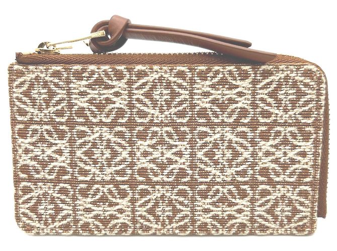 Loewe Anagram Jacquard Canvas Coin Card Holder