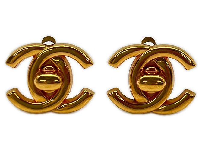 Brincos CHANEL Coco Mark Turnlock GP - Ouro para mulher Dourado